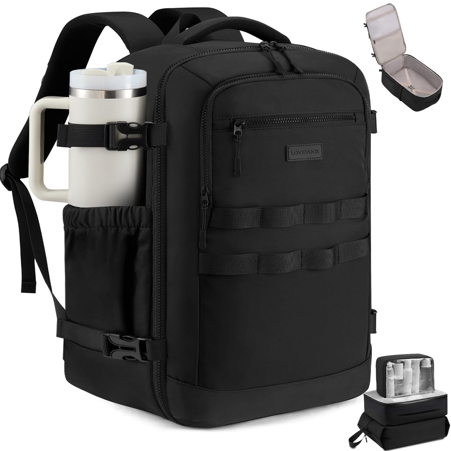 rabattie 40L Travel Backpack for Women Men, Carry on Backpack for Airplanes