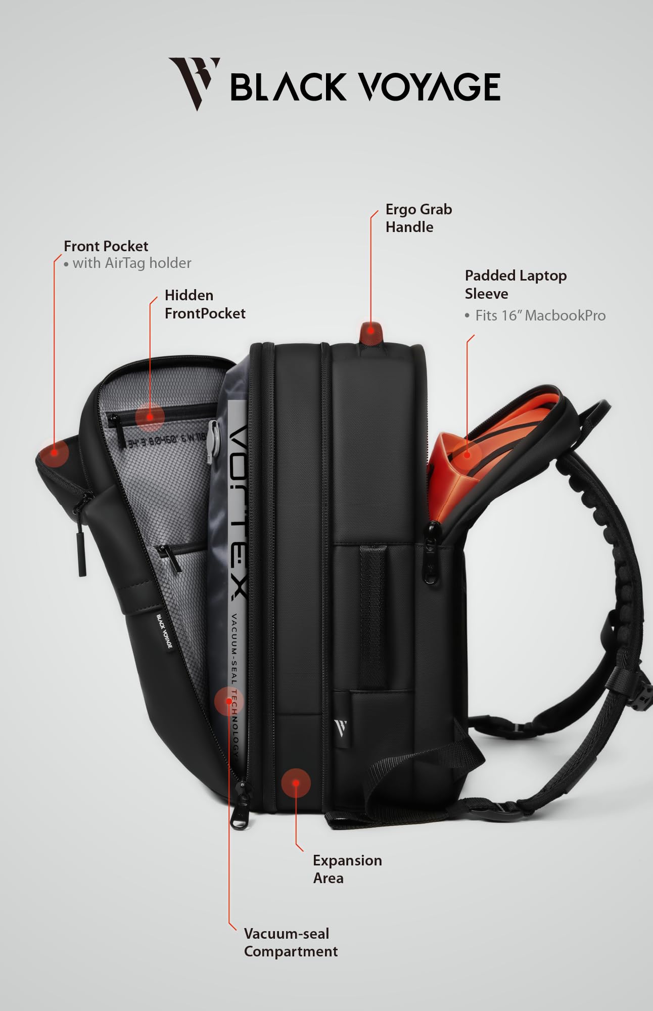 rabattie Vortex Vacuum Seal Travel Backpack 60L