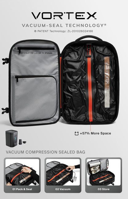 rabattie Vortex Vacuum Seal Travel Backpack 60L  + Vacuum Pump Included